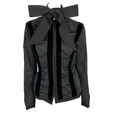 TOM FORD / YVES SAINT LAURENT leather jacket with ruffle